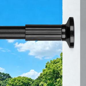 Tension Curtain Rod, 51-165 Inch,Spring Shower Closet for Windows or Shower,Easy to Install, No Drilling, Rust, Bathroom, Rod Diameter 1.26 Inches, Black,Umimile