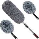 3 Pack Large Microfiber Car Duster Exterior Scratch Free with Extendable, Car Duster Interior Multipurpose dust Cleaning (Interior and Exterior Duster Kit)