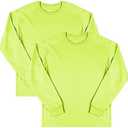 Fruit of the Loom Mens Eversoft Cotton Long Sleeve T Shirts, Breathable & Moisture Wicking with Odor Control, Safety Green 4XL