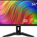 GIGABYTE M34WQ 34" 144Hz Ultrawide-KVM Gaming Monitor, 3440 x 1440 IPS Display, 1ms (MPRT) Response Time, 91% DCI-P3, HDR Ready, 1 Display Port 1.4, 2 HDMI 2.0, 2 USB 3.0, 1 USB Type-C (M34WQ-SA)