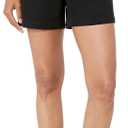 Amazon Essentials Women's Mid-Rise Slim-Fit 5 Inch Inseam Khaki Short (10, Black)
