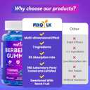 Berberine Gummies 1500mg  High Potency Berberine Supplement with Ceylon Cinnamon and Milk Thistle  Supports Glucose Metabolism & Natural Liver Function  Vegan, Sugar-Free, Non-GMO  60 Count