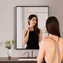 LOAAO Black Bathroom Mirror 22"X30" for Wall, Rectangle Bathroom Vanity Mirror, Hangs Vertically or Horizontally, Easy to Install, Modern Design