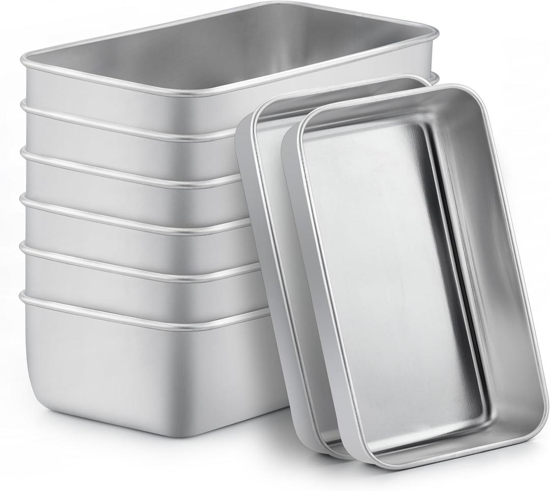TeamFar Loaf Pans for Baking, 9 5 Inch Stainless Steel Loaf Bread Pans Tins for Homemade Bread/Brownies, Healthy & Sturdy, Oven & Dishwasher Safe - Set of 8
