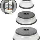 Tovolo Microwave Splatter Cover for Food, 3-Pack (Charcoal) - Collapsible & Vented Silicone Splatter Guard Lid - Microwave Plate & Dish Cover with Handle - BPA-Free Kitchen Gadget for Meal Prep (Set of 3)