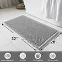 MIULEE Set of 2 Waffle Bathroom Rugs, Boho Bath Rugs Non Slip Washable, Super Absorbent Bath Mats, Ultra Soft Rubber Backed Shower Mats for Bathroom Floor, Tub and Shower, Light Grey, 20x32 Inch