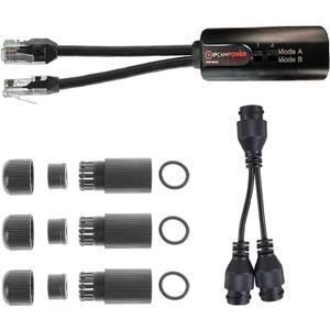 POE Combiner Splitter Adapter, Run 2 IP Cameras on 1 Cable, Works on All POE Switches, POE NVR and POE Cameras, Mode A and B POE Compatible