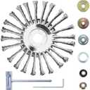 8 Inch Steel Wire Weed Eater Blades, Universal Weed Eater Attachments, Brush Cutter Trimmer Blade with Universal Adapter Kits, Unbreakable Wired Weed Eater Head Replacement for Removing Moss Weed Rust