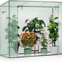 Greenhouse, Phonjoroo Lean to Small Greenhouse w/ 2 Side Windows & Zipper Rolling Door Tomato Greenhouses w/ Thicken PE Cover Outdoor Plant House Portable Small Hot House Winter Storage