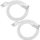 DEWENWILS 3 Foot Extension Cord, 16 AWG SJTW Weatherproof Power Cable for Indoor Outdoor Use, 3 Prong Grounded Outlets Plugs, ETL Listed, White, 2 Pack
