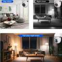 CKK 1080P Security Camera Outdoor Corded Power, 3 Pcs 2MP PTZ WiFi Home Camera (2.4G/5G Dual-Band), 360 Pan/Tilt, Color Night Vision, Motion Alerts, 2-Way Audio, Compatible with Alexa