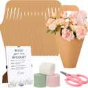 Tinlade 35 Pcs Flower Bar Kit Include Bouquet Wrapping Gift Bags with Handle Flower Bar Stand Scissors and Chiffon Ribbons for Wedding Bridal Baby Shower Birthday Party Favors Supplies Craft