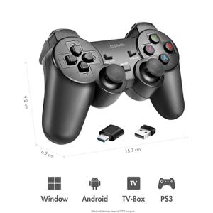 AA0187 2.4GHz Wireless Game Controller for PC Windows, Android Devices, TV Box and PS3, 2 Pack