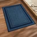 chakme Bathroom Rugs Mat 24x17, Ultra Thin Non Slip Bath Mat Small Quick Dry Absorbent Bath Mat for Bathroom, (Dark Blue, 24"x17")