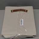 Temary 11x11 Storage Cubes Fabric Storage Cubes Storage Bins with Dual Leather Handles Canvas Storage Boxes for Organizing Home, Shelf, Closet (Beige, 11 x 11 x 11)