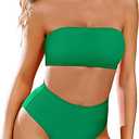 Pink Queen Women's Removable Strap Wrap Pad Cheeky High Waist Bikini Set Swimsuit Medium