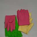 Bamllum 3 Pairs of Rubber Dishwashing Gloves for Kitchen and Household Cleaning  Long Cuff 15", Reusable, Flexible Long-lasting and Non-Slip (Red+Yellow+Green, Medium)