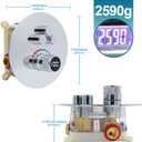 Round Digital Display Shower Valve 3 Way Shower Mixing Valve Concealed Installation Can Use All the Time Polished Chrome