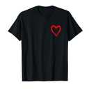 Red Heart Funny Cute Design for Men and Women T-Shirt, Pink, M