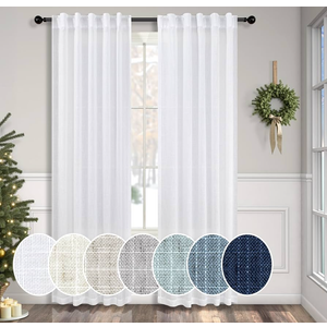 MODAVARI Home Fashion. SHANGRILA Blackout Thermal Lined Single Panel 84 in L × 52 in W. White