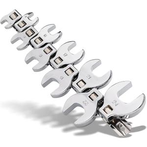Crows Foot Wrench Set (Metric) Easily Access Hard-To-Reach Areas, Ideal for Tight Spaces, Great for Automotive Repair Work - Includes Sizes: From 10MM to 24MM - 10-Piece Kit With Clip-on Organizer