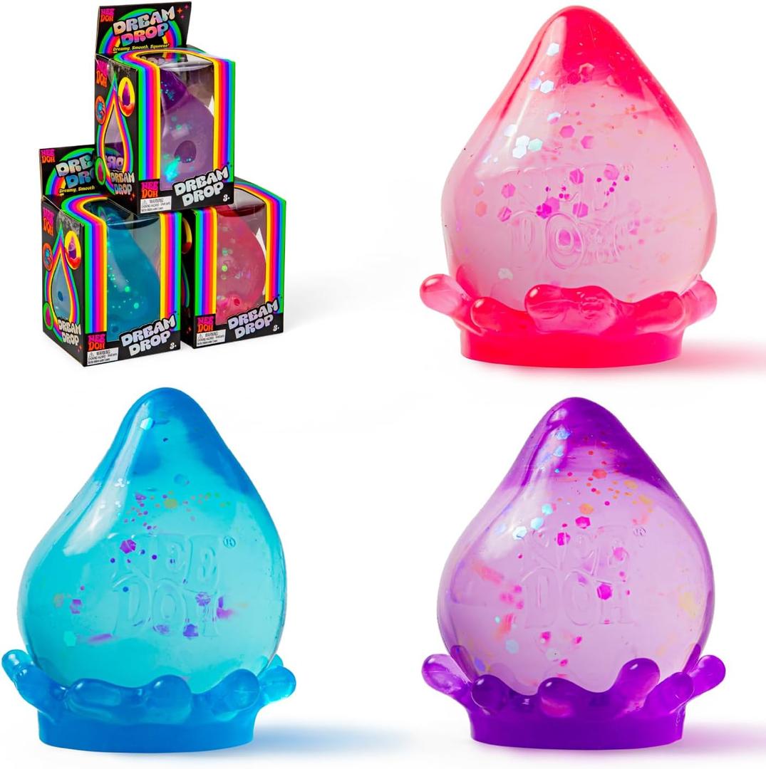 Schylling NeeDoh Dream Drop - Sensory Squeeze Toy with Dreamy Smooth Squeeze - 3" Tall , Pink (Pack of 1)