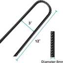 Eurmax USA 12" Windproof Trampoline Stakes,Rust-Proof Galvanized Steel U-Shape Ground Anchor,Commercial Tent Stakes for High Winds,Secure Anti-Flip Tie Down for Soccer Goals,Swing Sets,Fences&Playsets