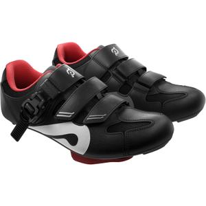 Peloton Cycling Shoes for Peloton Bike and Bike+ with Delta-Compatible Bike Cleats (9 Women/7 Men, Black, Red)
