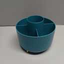 Marbrasse Desk Organizer, 360-Degree Rotating Pen Holder, Desk Organizers and Accessories with 5 Compartments Pencil Organizer, Art Supply Storage Box Caddy for Office, Home（Green）