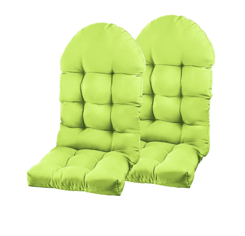 Adirondack Chair Cushion, Rocking Chair Cushion 44x19.4x4 inch, High Back Patio Cushions of Upper and Lower with Ties, Sunscreen and Fade-Resistant (Sharp Green, 2)
