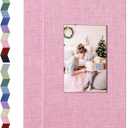 popotop Photo Album 4x6-300 Photos Linen Cover Photo Books with 300 Horizontal Pockets,Slip-in Picture Albums for Family Wedding Anniversary Baby Vacation Pictures (Pink)