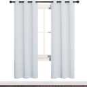 NICETOWN Room Darkening Draperies Curtains, Window Treatment Thermal Insulated Grommet Room Darkening Curtains/Drapes for Bedroom (Greyish White, 2 Panels, 34 by 72)