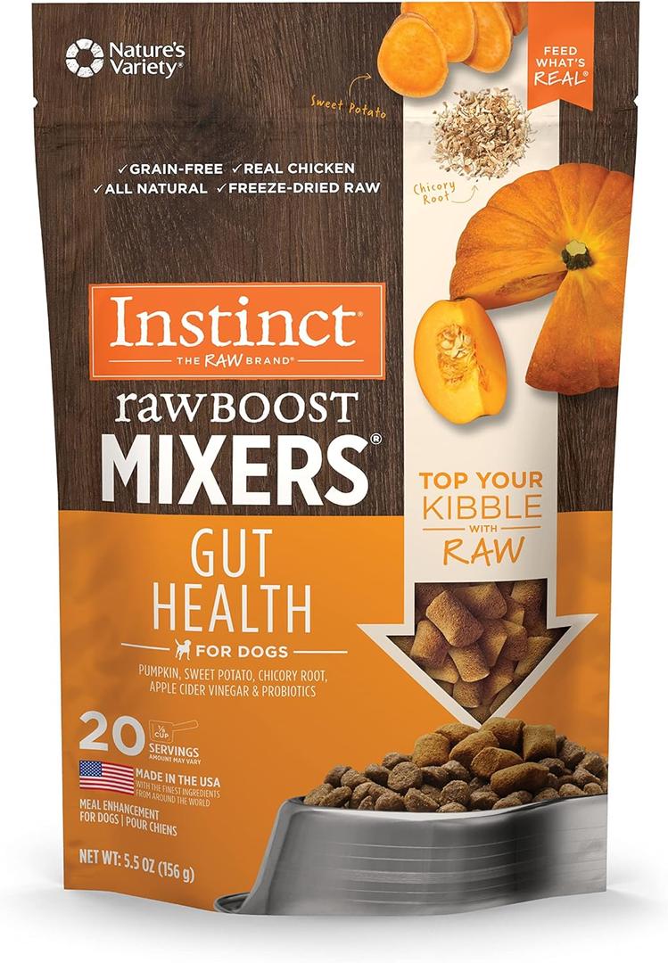 Instinct Raw Boost Mixers Gut Health Freeze-Dried Dog Food Topper, 5.5 oz. Bag (5.5 Ounce (Pack of 1))