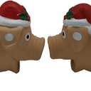 2 Pack Christmas Pig Dog Toys for Interactive Dogs Latex Squeaky Santa Toy Pet Gift for Medium Large Dogs