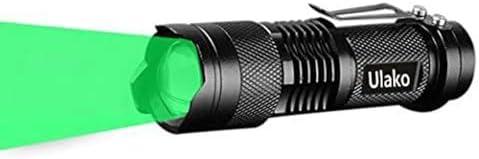 Ulako Single 1 Mode Zoomable LED 150 Yard Green Light Flashlight Torch for Fishing Hunting Detector