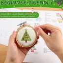 2 x 12 Pcs Christmas Embroidery Kit,Hand Embroidered Christmas Ornament Kit,Cross Stitch Kits - DIY Embroidery Kit for Adults Beginners with Easy Instructions(Green)