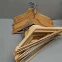 Wooden Hangers - 30 Pack, Heavy Duty, Non Slip Wood Hangers for Coats, Jackets, Suits, & Pants - Clothes Hangers for Closet W/Bar and Notches (Natural)