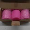 CANDWAX 3x3 Pillar Candles Set of 3 - Rustic Unscented Hot Pink Candles for Home Decor, Weddings, Gender Reveal Parties