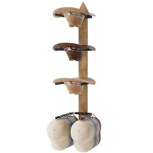 Yaoyiizy Cowboy Hat Rack for Wall, Cowboy Hat Holder for Wall, Solid Wood Arrow Design, 4-Tier Hooks Western Decor Storage, Cowboys Sun Hats Organizer for Decor(1 pcs)