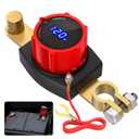 Joinfworld Top Post Battery Disconnect Switch 12V-48V with Led Voltmeter, DC 5-60V Battery Kill Switch Negative On/Off Battery Cut Off Switch for Marine, Cars, Vehicles, RVs and Boats