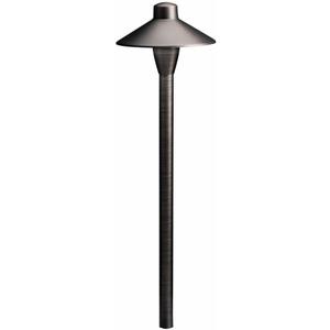 Kichler 1-Light Outdoor Path Light in Centennial Brass, Outdoor Landscape Lighting Fixture for Pathway, Garden and Yard, 12-Volt Low Voltage, (21" H x 6.75" DIA), 15478CBR