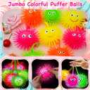 Jumbo Easter Eggs Filled with LED Puffer Balls, 8-Pack Light-Up Squeeze Stress Relief Toys for Kids, Easter Egg Hunt Fillers Treats Easter Basket Stuffers for Kid Toddler Boys Girls