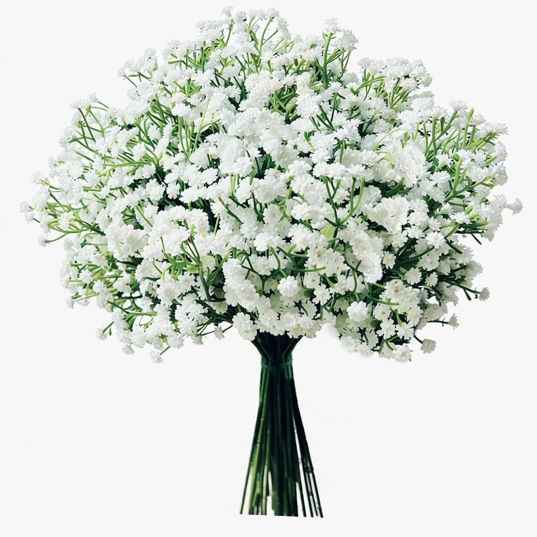 6 Pcs Baby's Breath Artificial Flowers Faux Gypsophila Bouquet DIY Floral Bouquets Arrangement for Wedding Centerpieces and Decorations