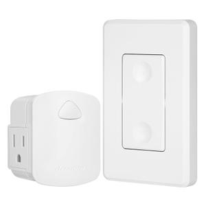 DEWENWILS Remote Control Outlet Wireless Wall Switch, 15A/1875W Wireless Light Switch, Remote Plug Outlet for Lamps, Fan, Appliance, 100 FT Range, No Wiring Needed, FCC Listed
