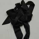 RSLOVE Women Sexy Lingerie Set Satin Bow Tie 2 Piece Bra and Panty Sets (Small, Black)