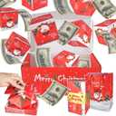 12pcs Surprise Gift Box Explosion, Merry Christmas Folding Bouncing Envelope (Red)