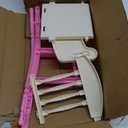 BABESIDE Baby Doll High Chair Toy Dining Chair for 10-12 Inch Dolls, Pretend Play Baby Doll Toy High Chair