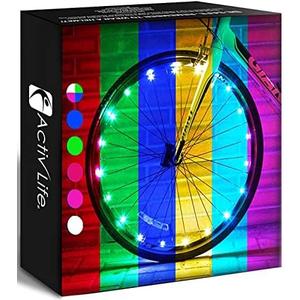 Activ Life 2-Tire Pack LED Bike Wheel Lights with Batteries Included, Get 100% Brighter and Visible from All Angles for Ultimate Safety and Style (Color-Changing)