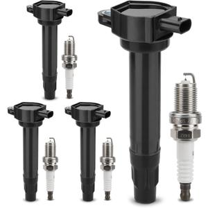 UF557 Ignition Coil & 4503 Double Iridium Spark Plug for 07-17 Jeep Compass Patriot/11-14 Chrysler 200,07-10 Sebring/Dodge 08-14 Avenger,07-12 Caliber,09-19 Journey Replaces# 4606824AB, C1587, 5C1644