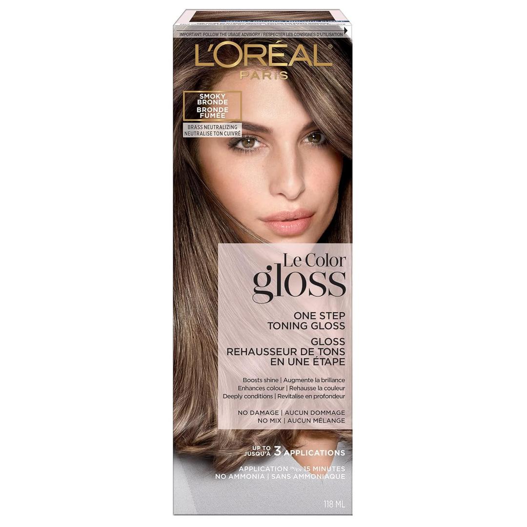 L'Oreal Paris Le Color Gloss One Step In-Shower Toning Hair Gloss, Neutralizes Brass, Conditions & Boosts Shine, Smoky Bronde, 4 Ounce 4 Fl Oz (Pack of 1)